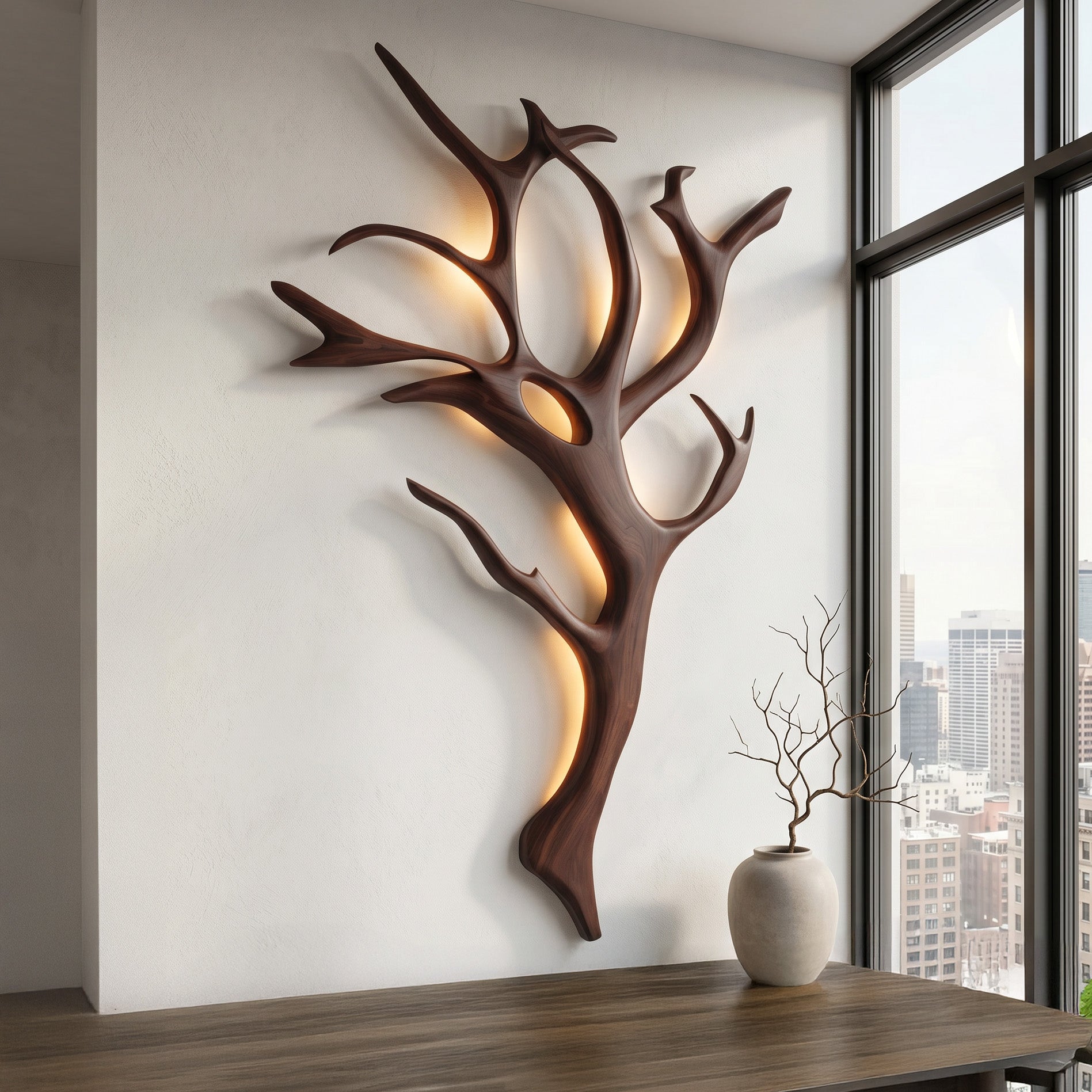 Handcrafted Branch Wall Lamp For Wall Decor