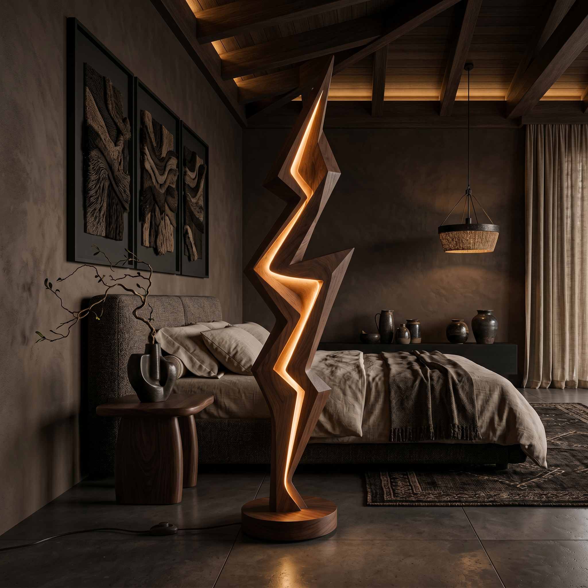 Minimalist Lightning Bolt Lamp For Modern Interior