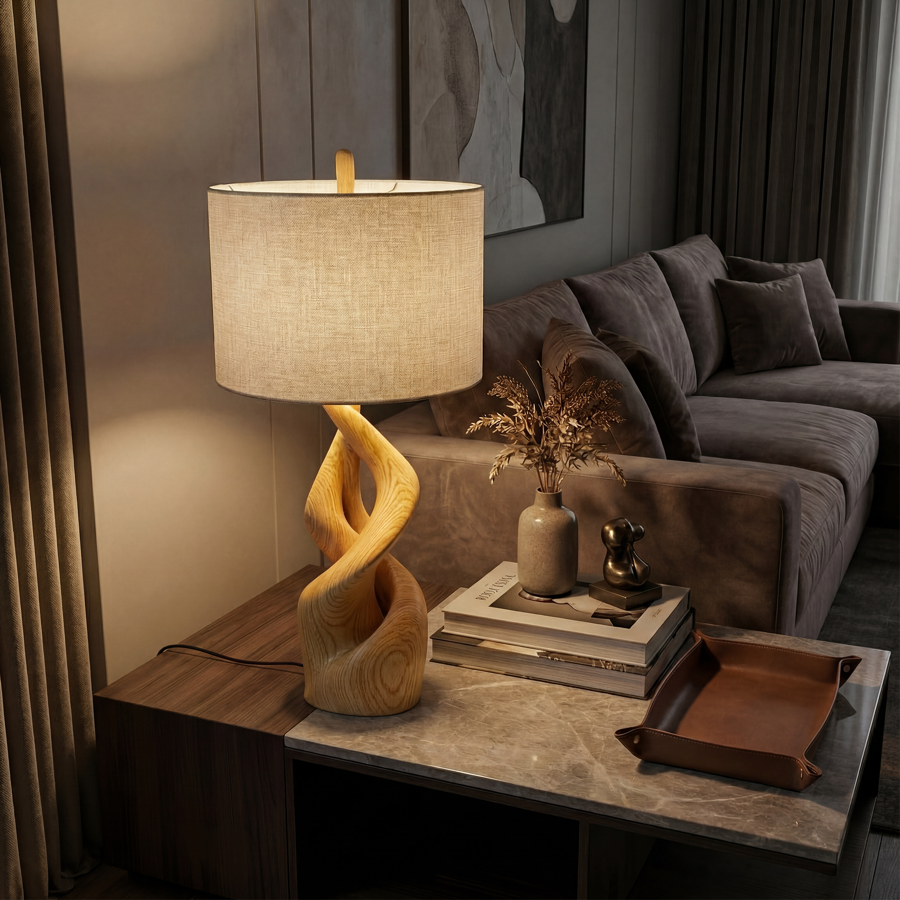 Modern Sculptural Lamp Living Room Loft Apartment Corner Space