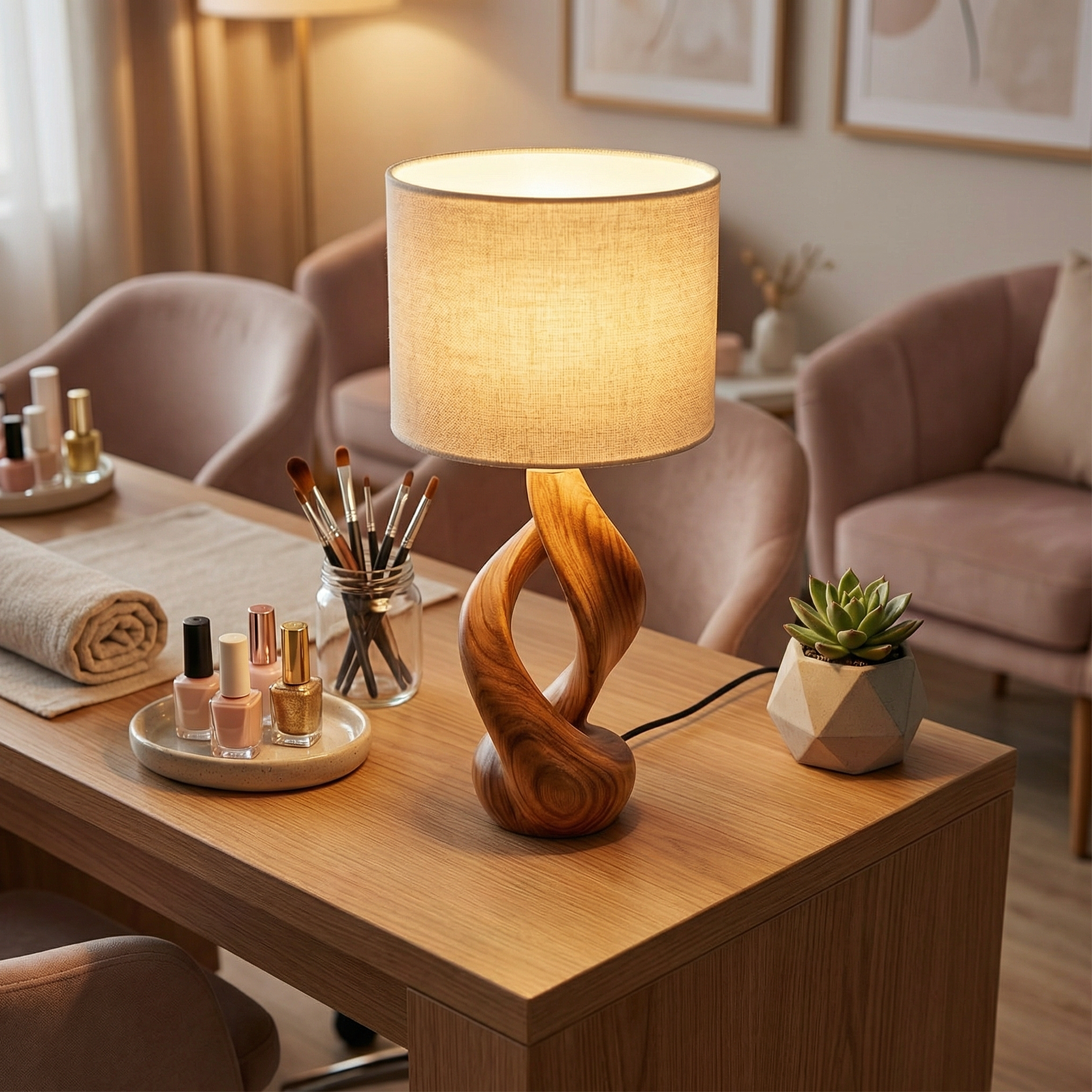 Boho Accent Table Lamp Bedroom Living Room Corner Space