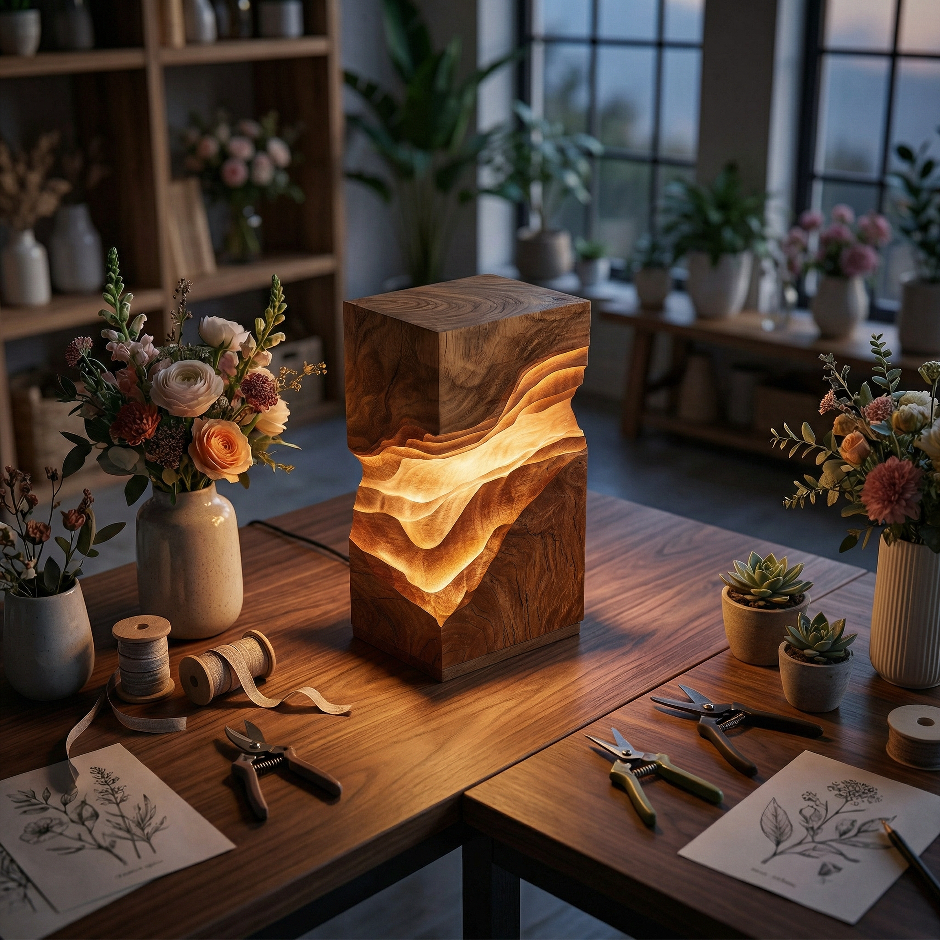 Organic Artistic Lamp Living Room Dining Room Reading Nook Corner