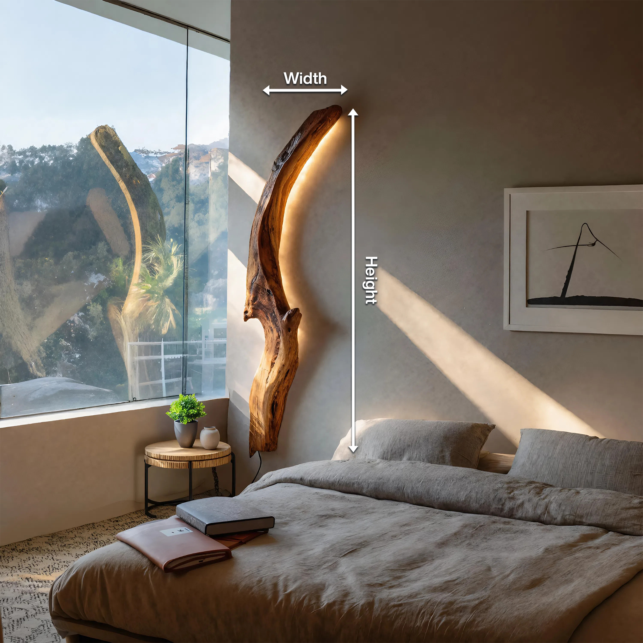 Organic Wall Sconce Curved For Bedroom Or Entryway Decor